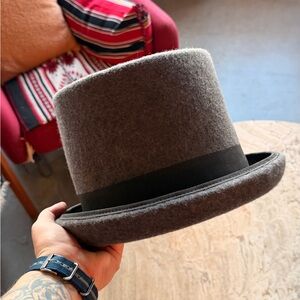 Vivienne Westwood Worlds End Gray Top Hat with Black Band